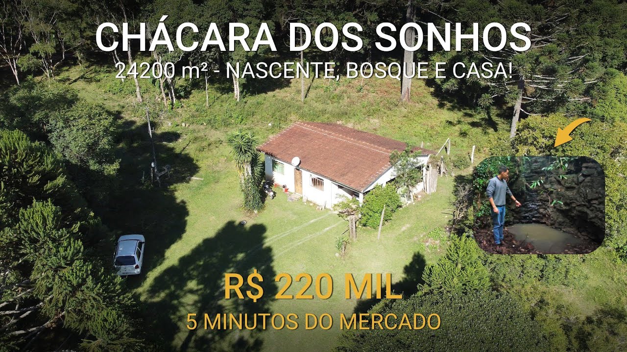 ✅ VENDIDA - CHÁCARA DOS SONHOS – 24.200m², Nascente, Bosque e Casa! Só R$220 mil!