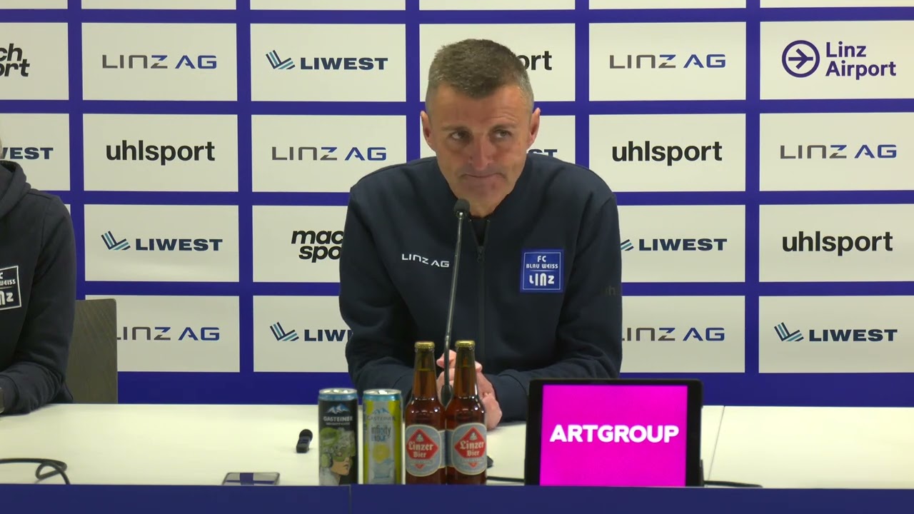 Pressekonferenz nach FC Blau-Weiß Linz. vs. WSG Tirol