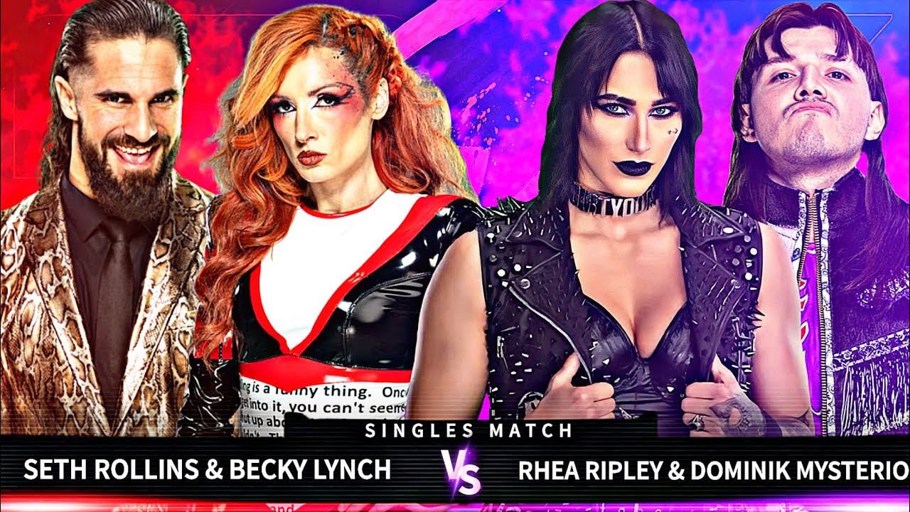 WWE 2K24 - Becky Lynch & Seth Rollins Vs Rhea Ripley & Dominik Mysterio - Tag Team Match