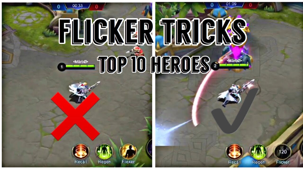 TOP 10 HEROES WITH FLICKER TRICKS : MOBILE LEGENDS BANG BANG