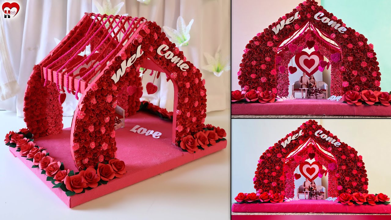 Wedding Day!!.. DIY Genius Paper Heart Showpiece | Couple Mandap Decoration | Romantic Decor
