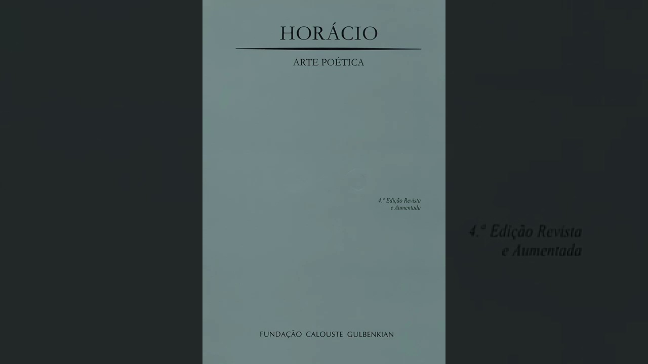 ARTE POÉTICA - Horácio