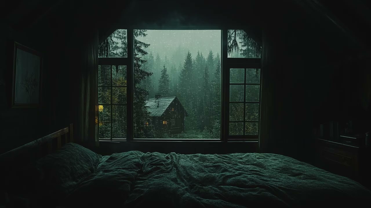 Gentle Rain Drops on Window 🌧️ Calm Night Sounds for Sleep, Study & Relax (3 Hours)
