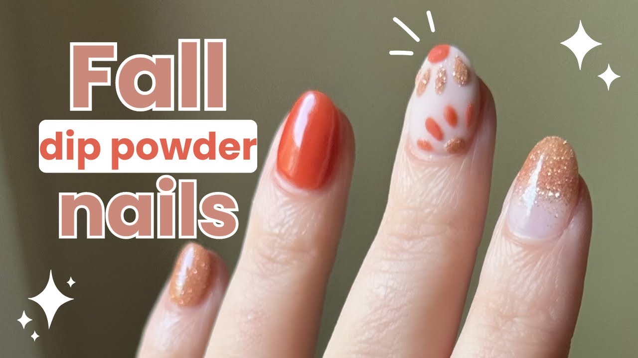 Fall Dip Powder Nail Art Design