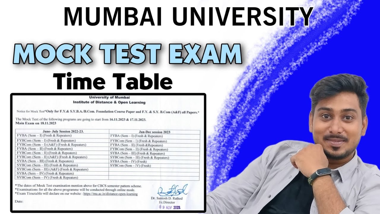 Mumbai university idol mock test exam time table 2023 | mock test exam time table 2023