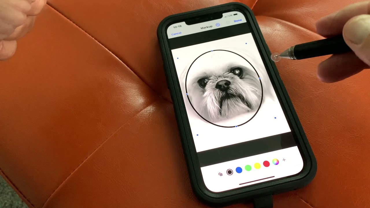 How to add a circle to a photo in iPhone Photos app