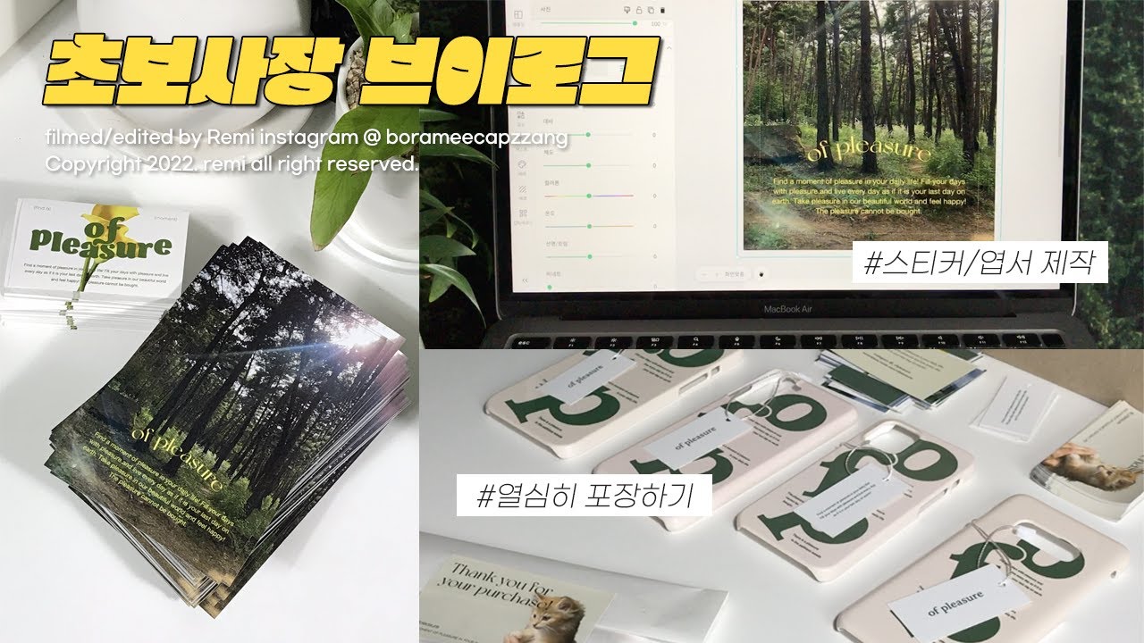 👩🏻‍💻 초보사장 브이로그 | 스티커 엽서 주문 제작 | 주문건 포장 | 스마트스토어 | 폰케이스 스토어