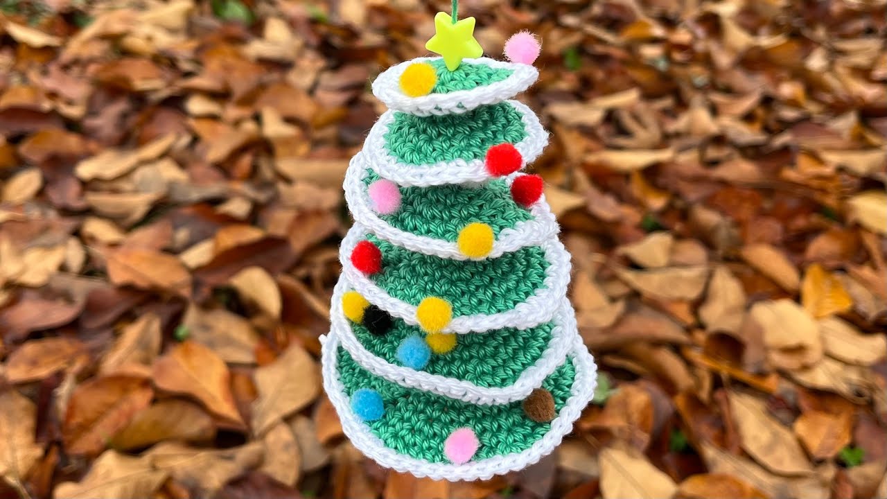 Weihnachtsbaum aus Kreisen häkeln
