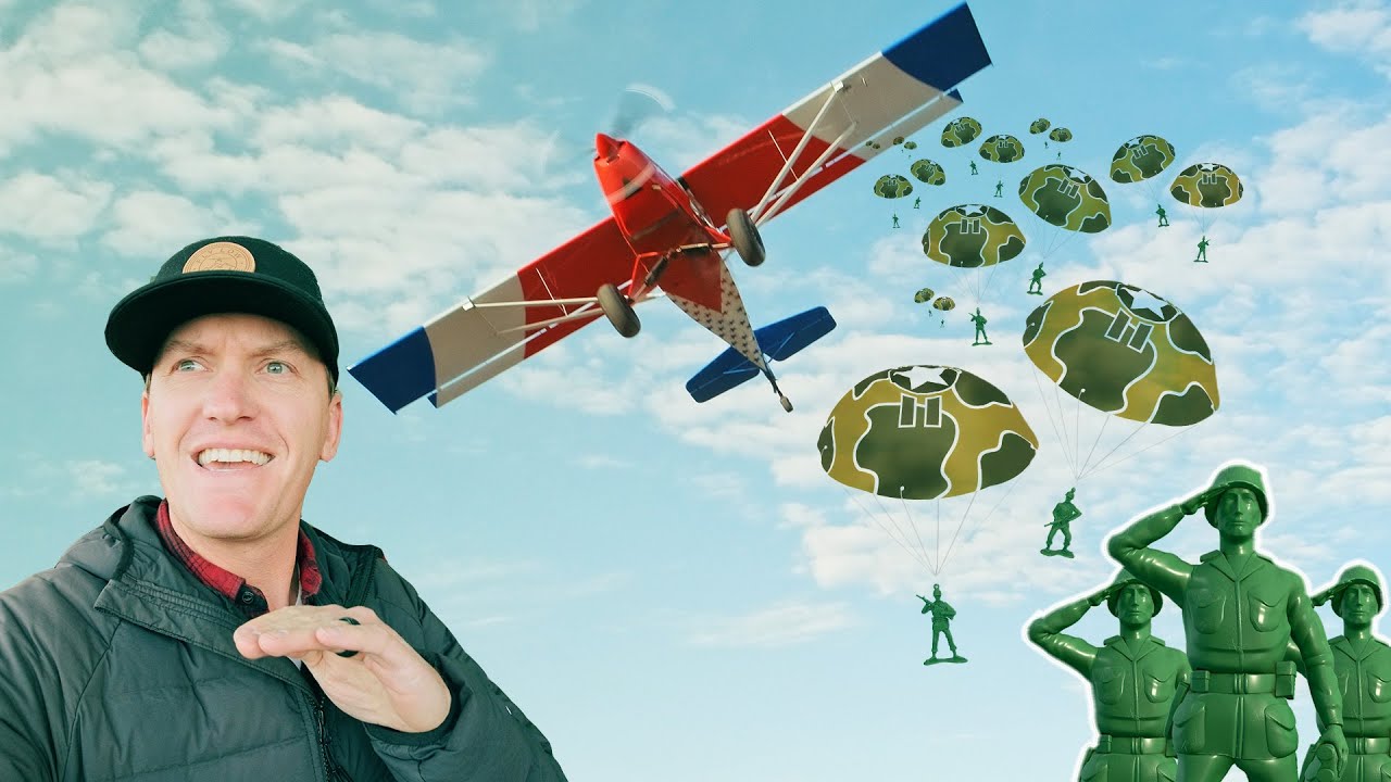 I Dropped 300 Toy Paratroopers From My Airplane!