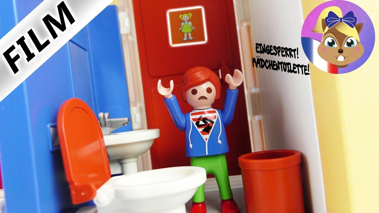 Film Playmobil en français - Julian coincé dans les toilettes des filles! Familie Brie