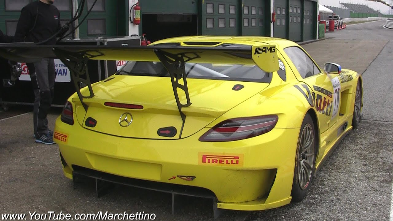 Mercedes SLS AMG GT3 Loud Engine Sound!