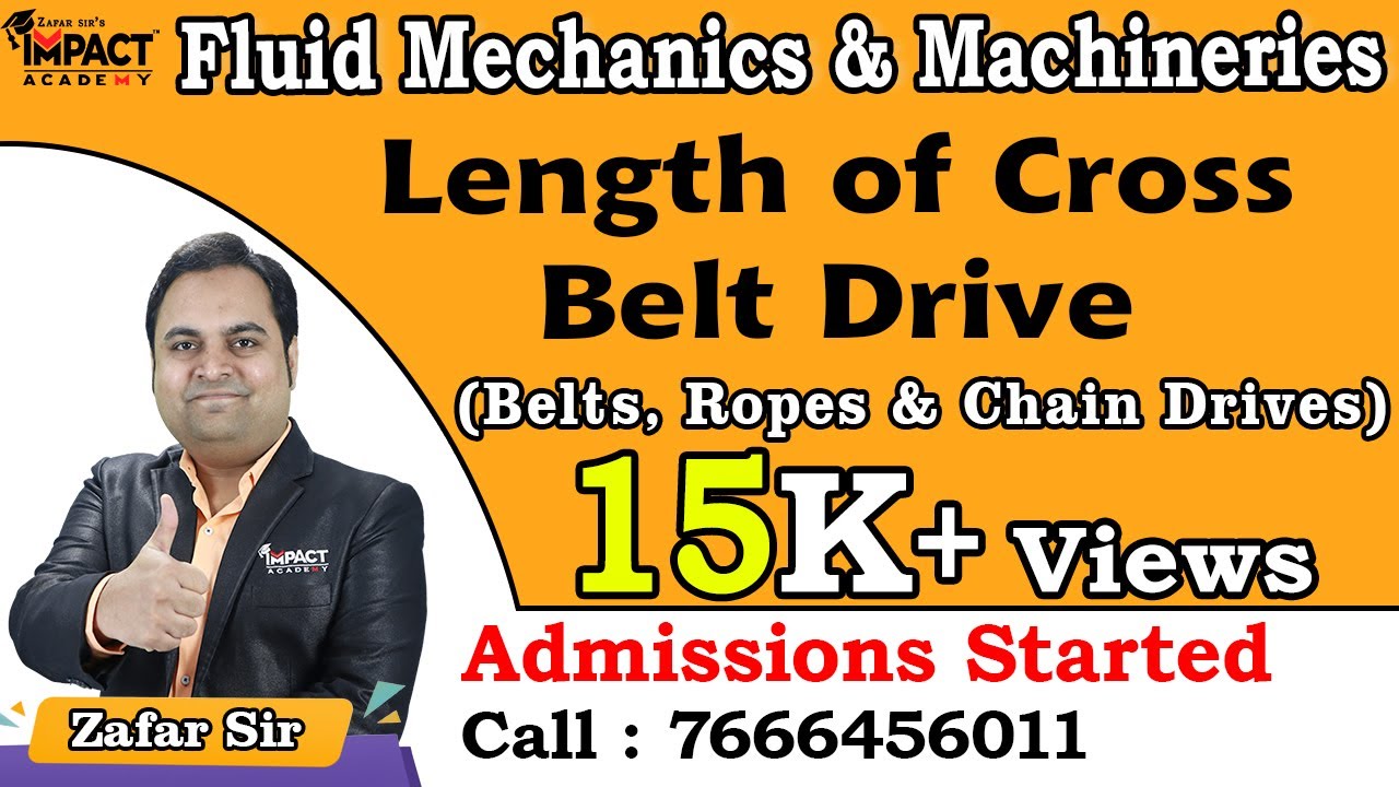 Length of Cross Belt Drive | Belts, Ropes & Chain Drives | Kinematics of Machinery #engineering