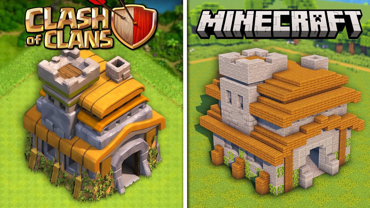 Minecraft: How to Build Clash of Clans Town Halls (Levels 1-8)