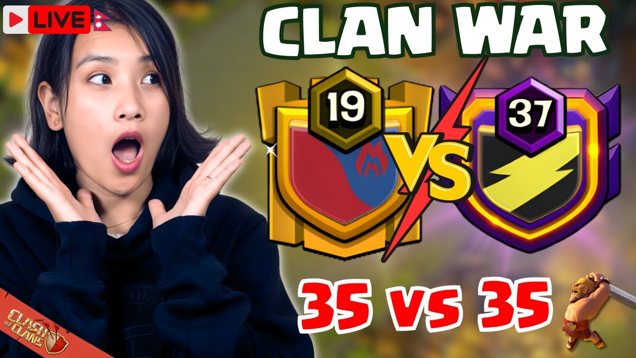 Clash of Clans Live | Nepali 101 | 35v35 Clan War | AlyyOn
