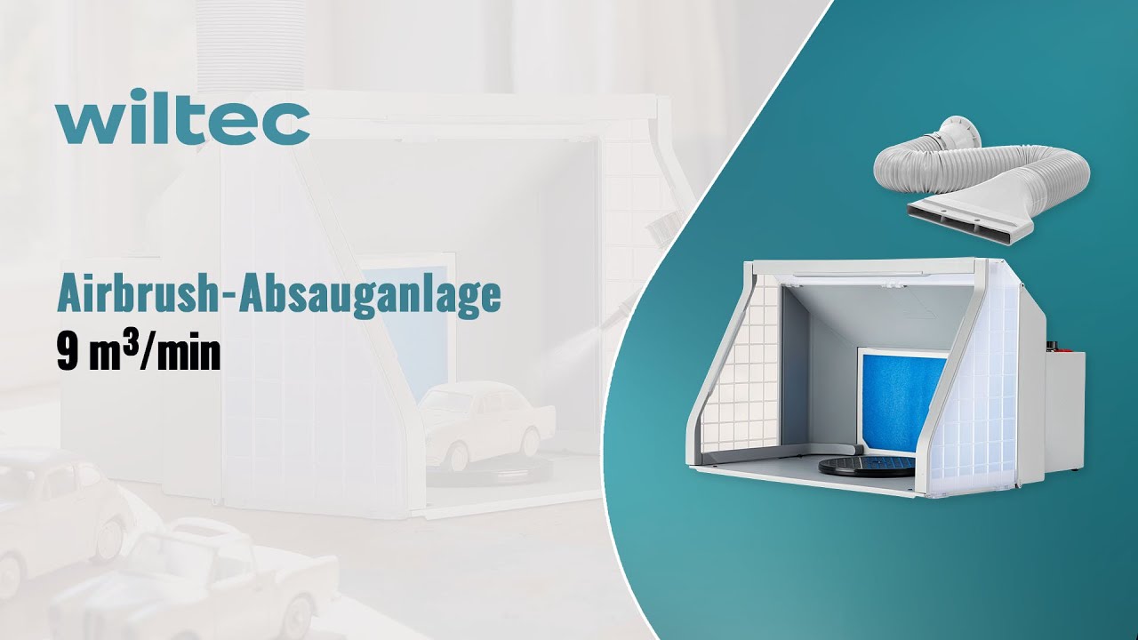 Wiltec Airbrush-Absauganlage 9 m³/min, beleuchtet
