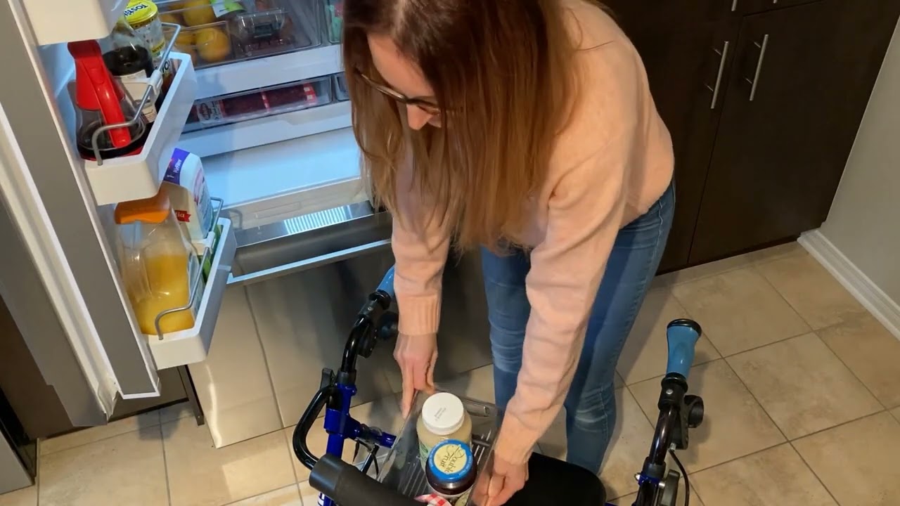 Kitchen mobility using a walker