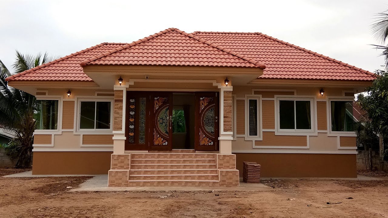 บ้านชั้นเดียวสไตล์ร่วมสมัย ขนาด 3 ห้องนอน 2 ห้องน้ำ  งบก่อสร้าง 1.2 ล้านบาท