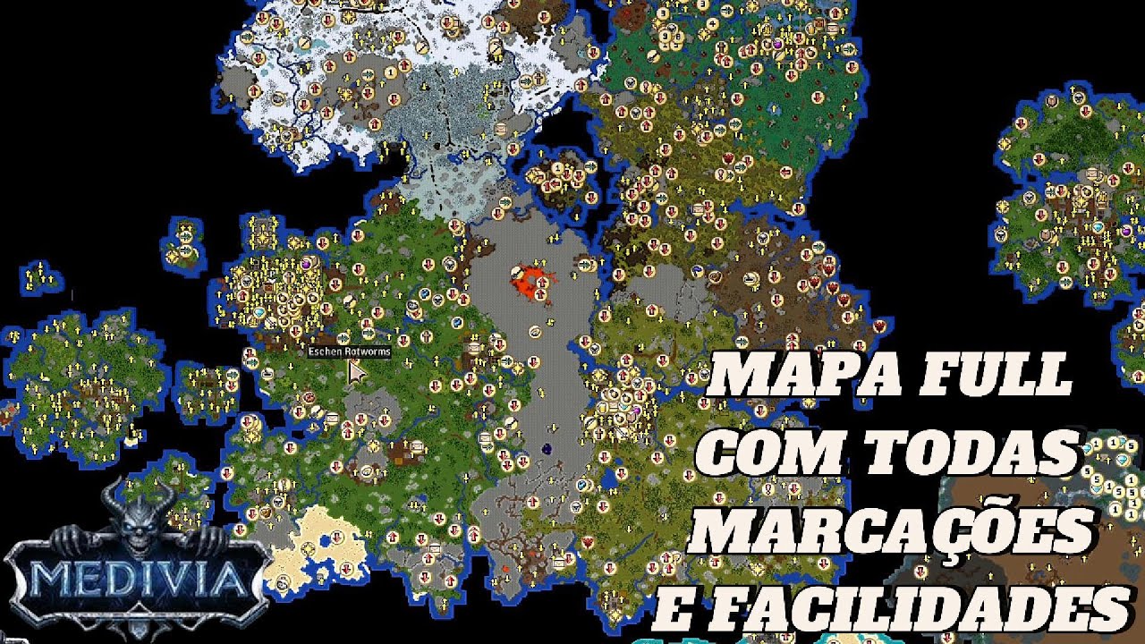Medivia | Mapa Full com todas as marca&ccedil;&otilde;es e facilidades!
