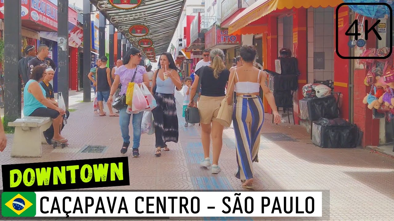 🇧🇷 CENTRO DE CAÇAPAVA | SÃO PAULO INTERIOR【4K】Walking #brazil #walkingtour #streets