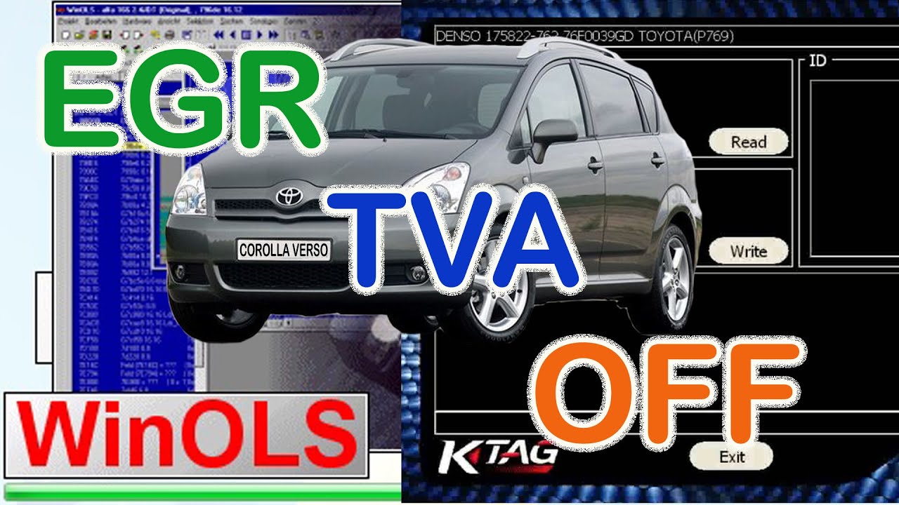 WinOLS copy and paste EGR, TVA off | Toyota Corrolla Verso 2.2