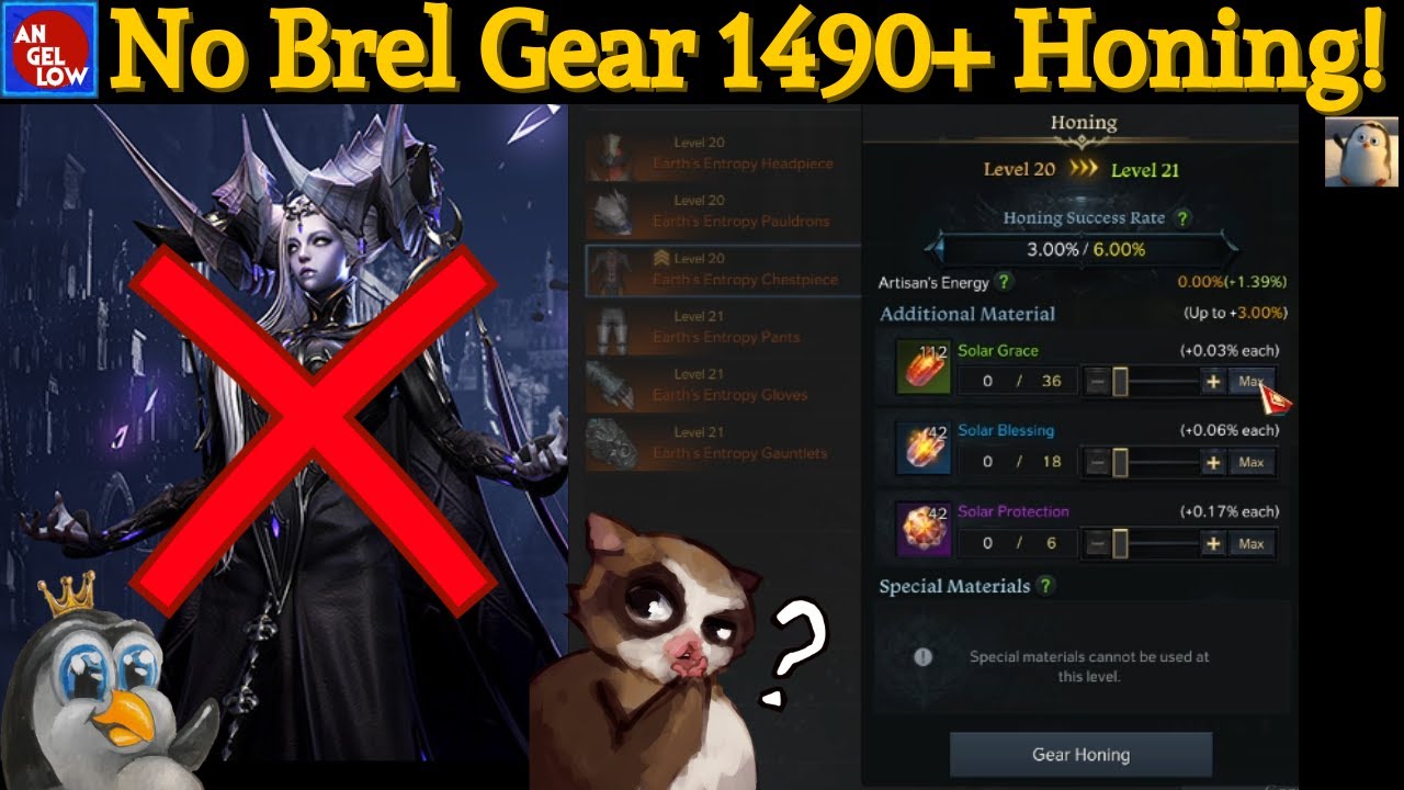 No Brel Gear 1490+ Honing is a Super Waste of Mats!  I'm an idiot so HERE WE GO!