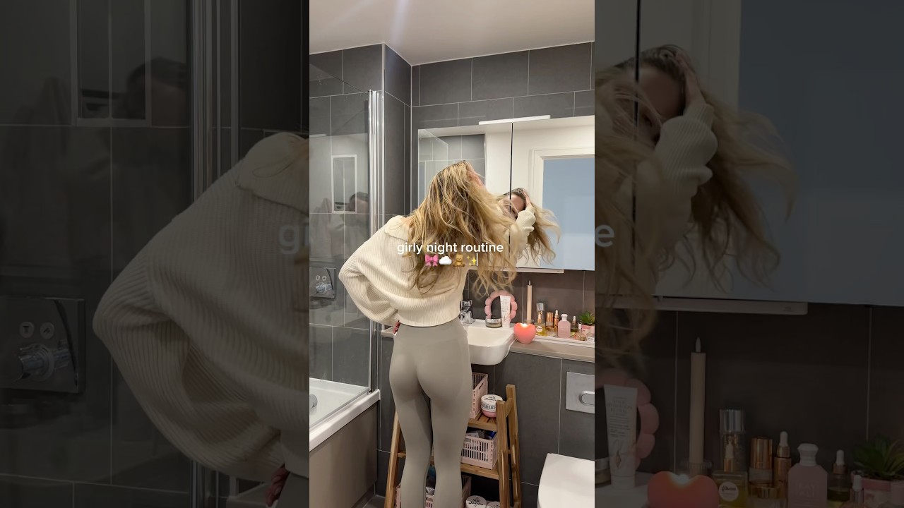 my 9pm girly night routine 🧸💌 #aesthetic #thatgirl #nightroutine #skincare #selfcare