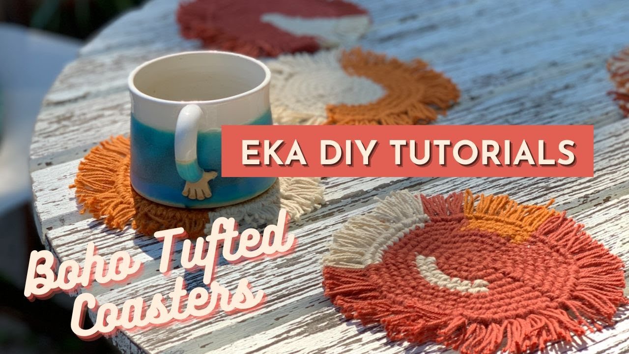RIGHT HANDED - Boho Tufted Coaster - Crochet Tutorial - Intermediate