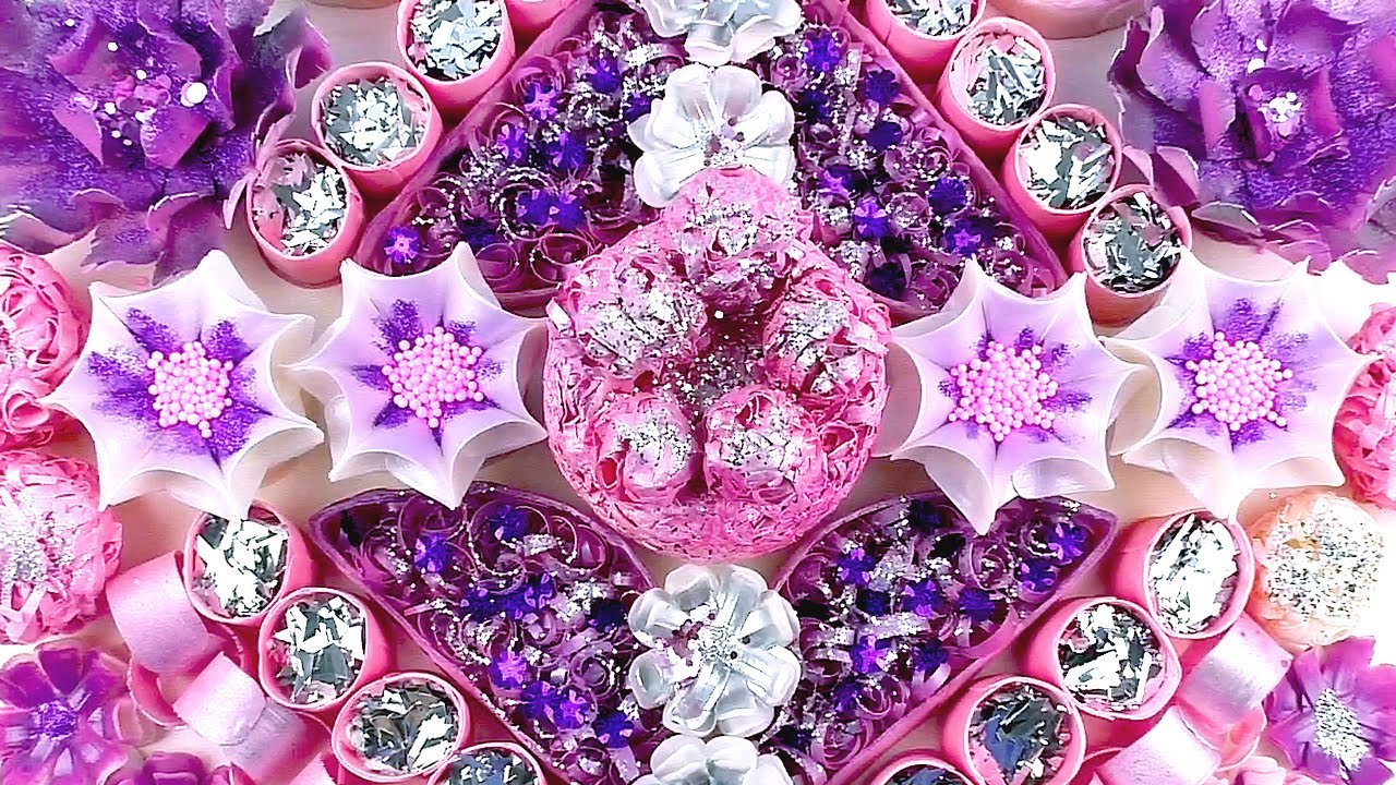 ASMR crushing soap boxes with glitter and starch. Dry soap roses, flowers and balls. Best asmr!