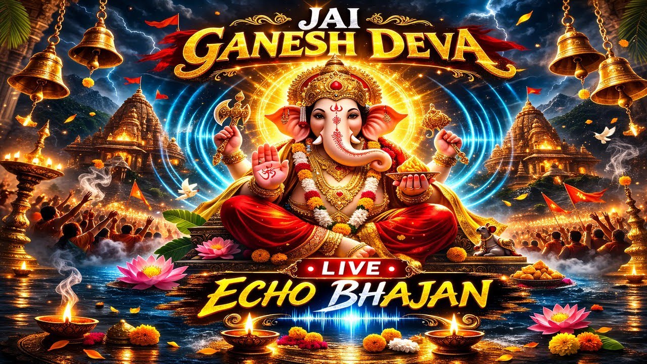 Ganesh Ji Bhajan Live Echo 2026 | Jai Ganesh Deva | Om Gam Ganpataye Namah | Temple Reverb
