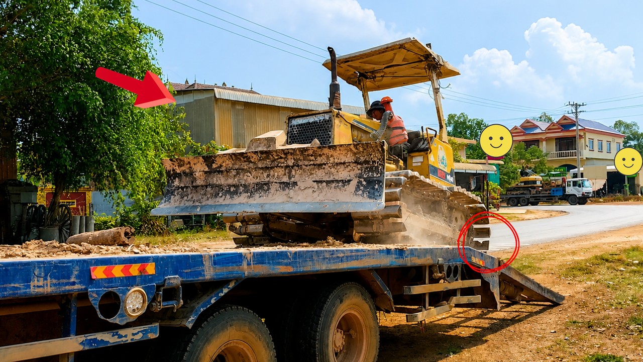 Dangerous Bulldozer Transport on Flatbed Truck - Iron Beast Works