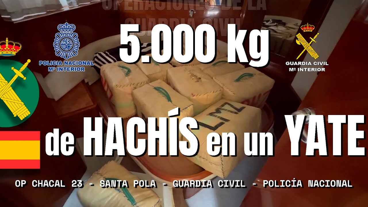 Intervenidos 5.000 kilogramos de hachís en un yate del puerto de Santa Pola