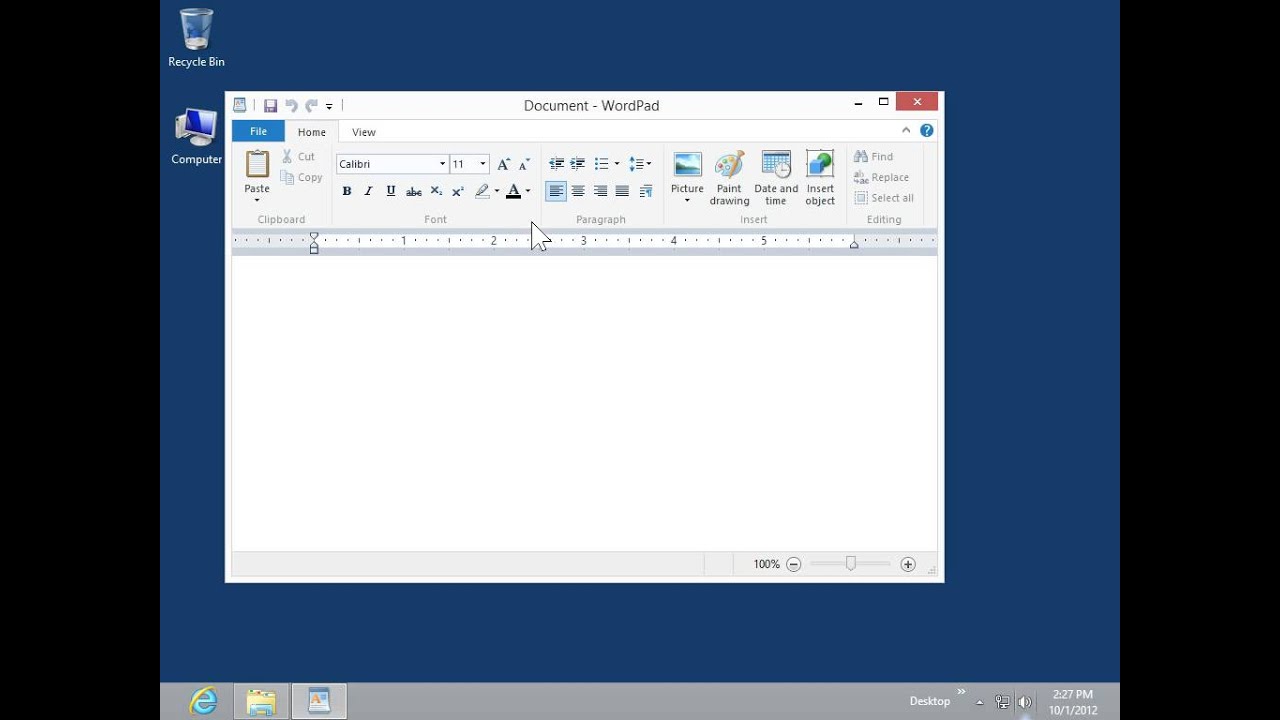 Windows 8.0 Professional -Understand the New Features in WordPad