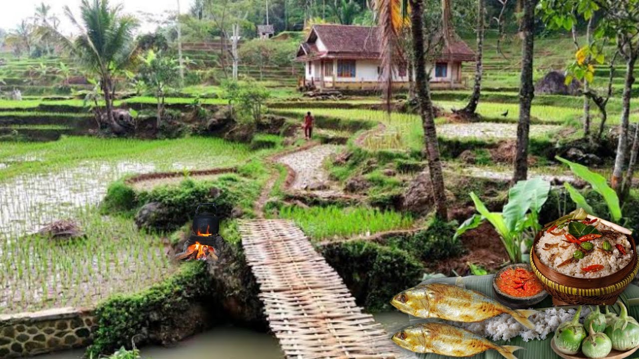 Liwet sunda paling joos tempe mendoan, sambal cobek, belimbing muda sambal berburu | hidup di desa