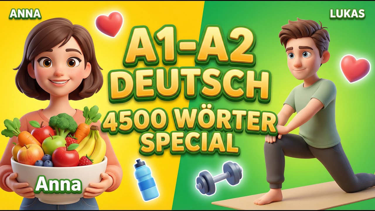 🇩🇪 A1-A2 German: 4500+ Words! HEALTH & FITNESS Conversation (Lektion 22) 💪