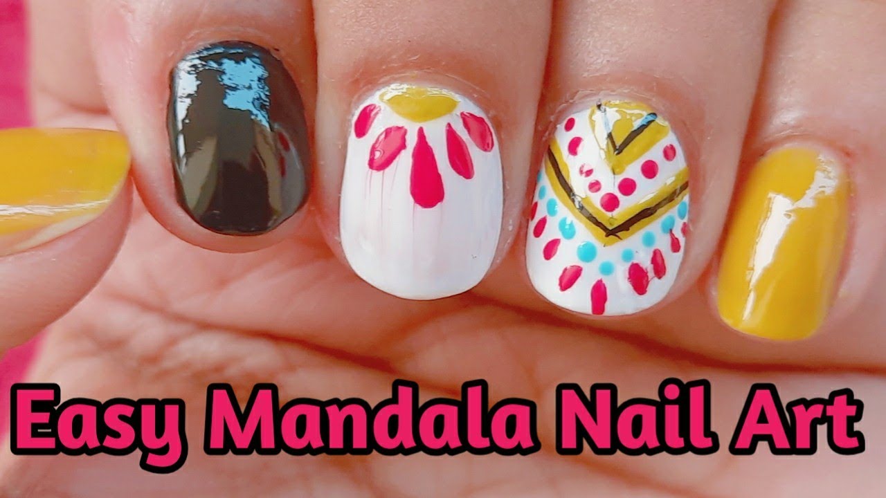 Mandala Nail Art Design/1 Minute Nail Art Video #shorts