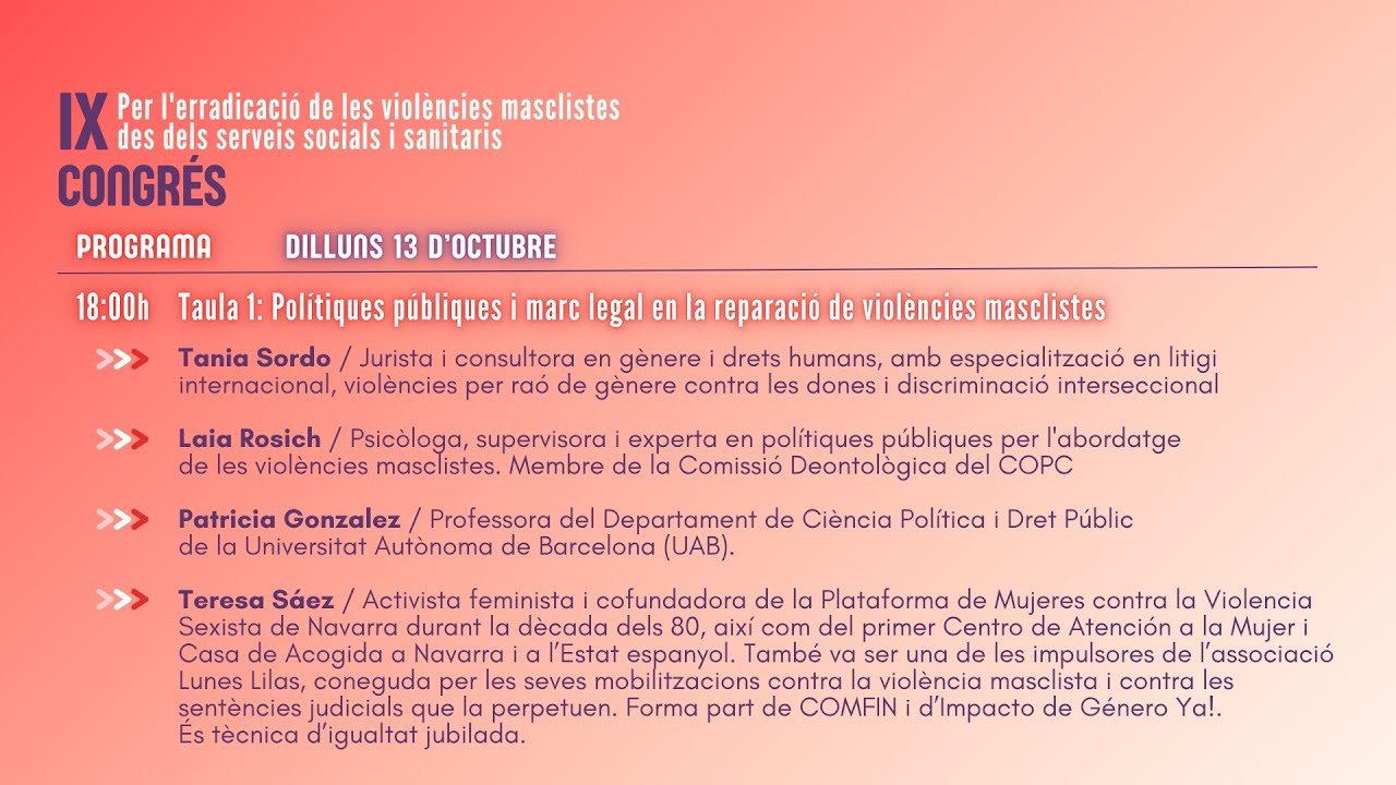 3- IX Congrés per l'erradicació de les violències masclistes des dels serveis socials i sanitaris