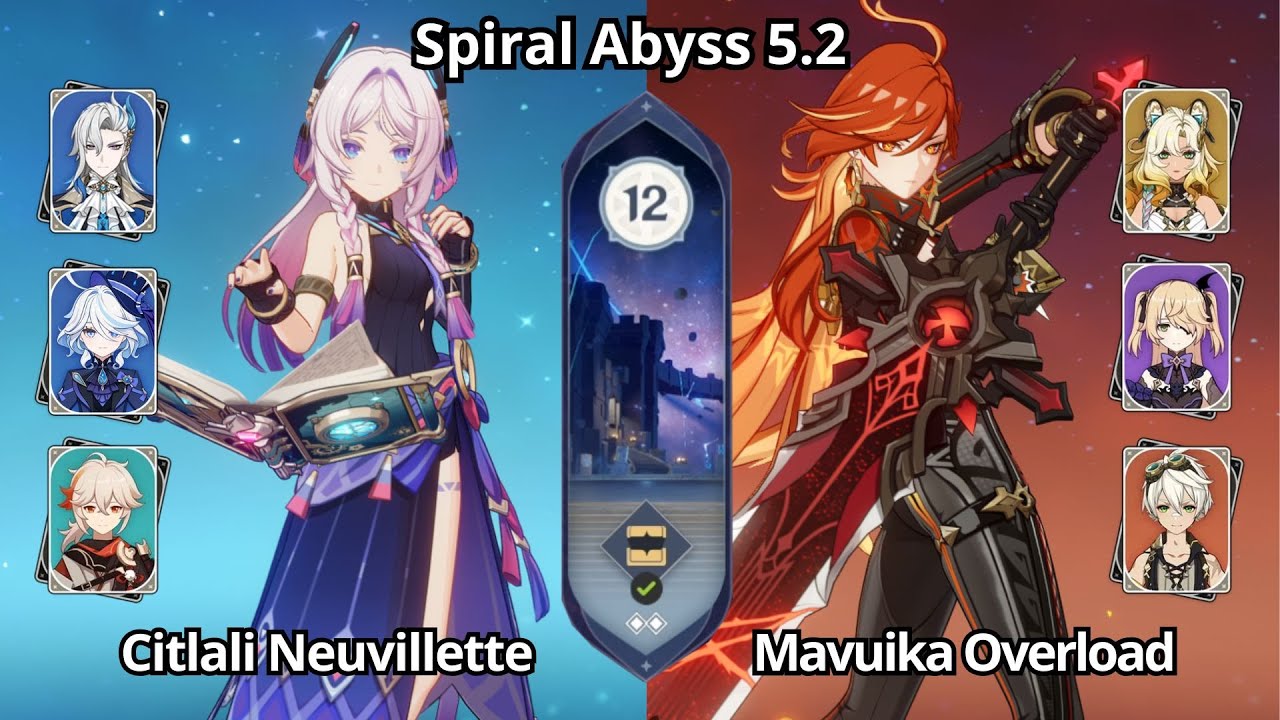 NEW !! C0 Citlali Neuvillette & C0 Mavuika Overload - Spiral Abyss 5.2 Floor 12 Genshin Impact