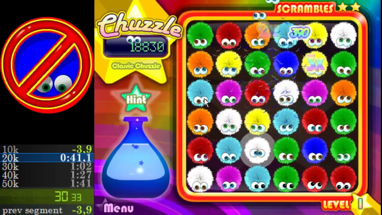 Chuzzle Deluxe (Classic, Expert) 50k Speedrun 1:28 record