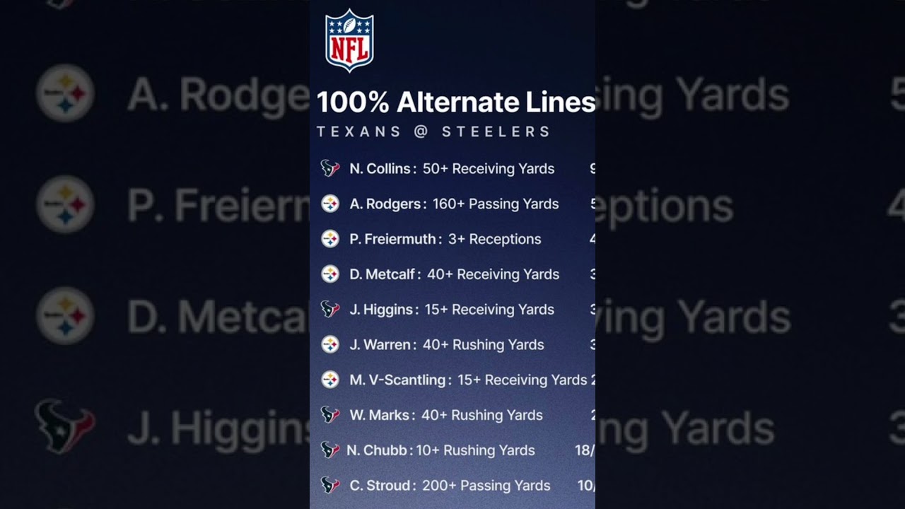 NFL Alt Line Player Props 