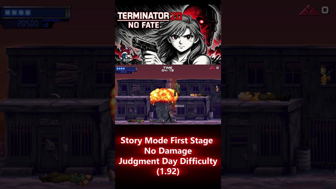 Terminator 2D No Fate: Story Mode First Stage, Judgment Day Difficulty