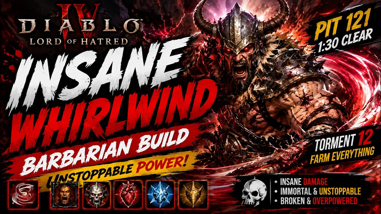 TOWER 147 DESTROYED! This Whirlwind Barb Build guide! Diablo 4 Season 15!