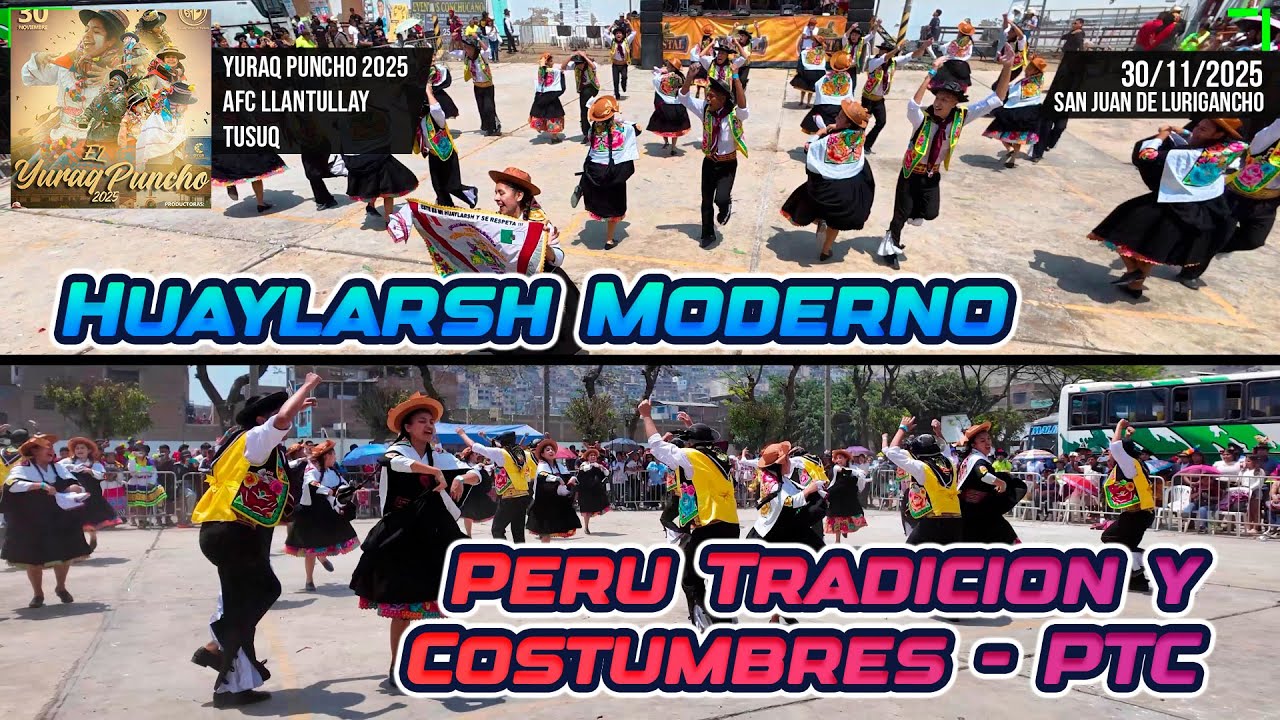Huaylarsh Moderno - Junin - Peru Tradicion y Costumbres PTC / Yuraq Puncho 2025 Llantullay Tusuq