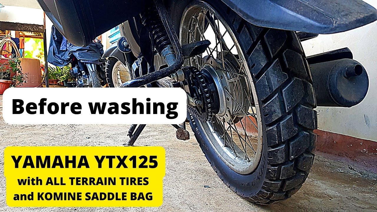 YAMAHA YTX 125  AFTER WASHING ALL TERRAIN NA GULONG with KOMINE SADDLE BAG