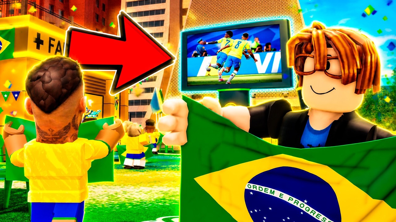 ASSISTI O JOGO DO BRASIL NO ROBLOX!
