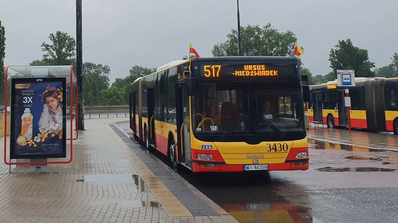 [517] MZA Warszawa - Przejazd MANem NG363 #3430 na linii 517➡️Ursus-Niedźwiadek