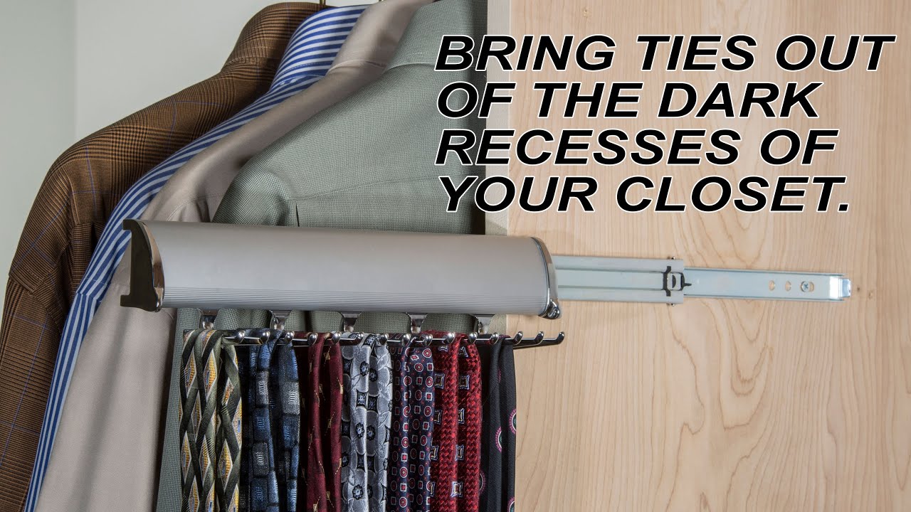 All Metal Closet Organizer | Hafele Tie Rack with Full Extension Slide