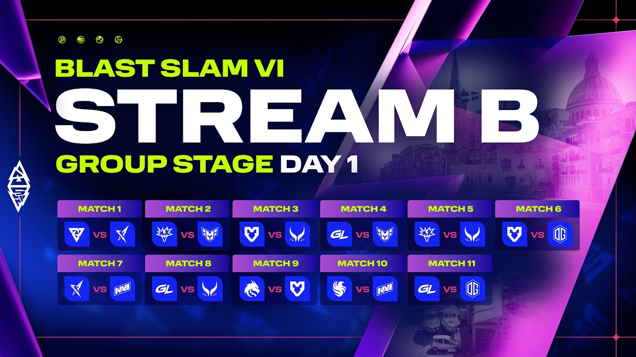 [B] BLAST Slam VI: Malta, Group Stage, Day 1 - Dota 2 LIVE
