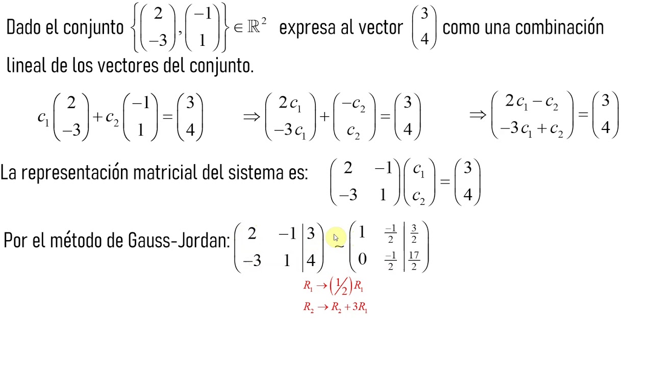 Combinación Lineal  Definición y Ejemplo
