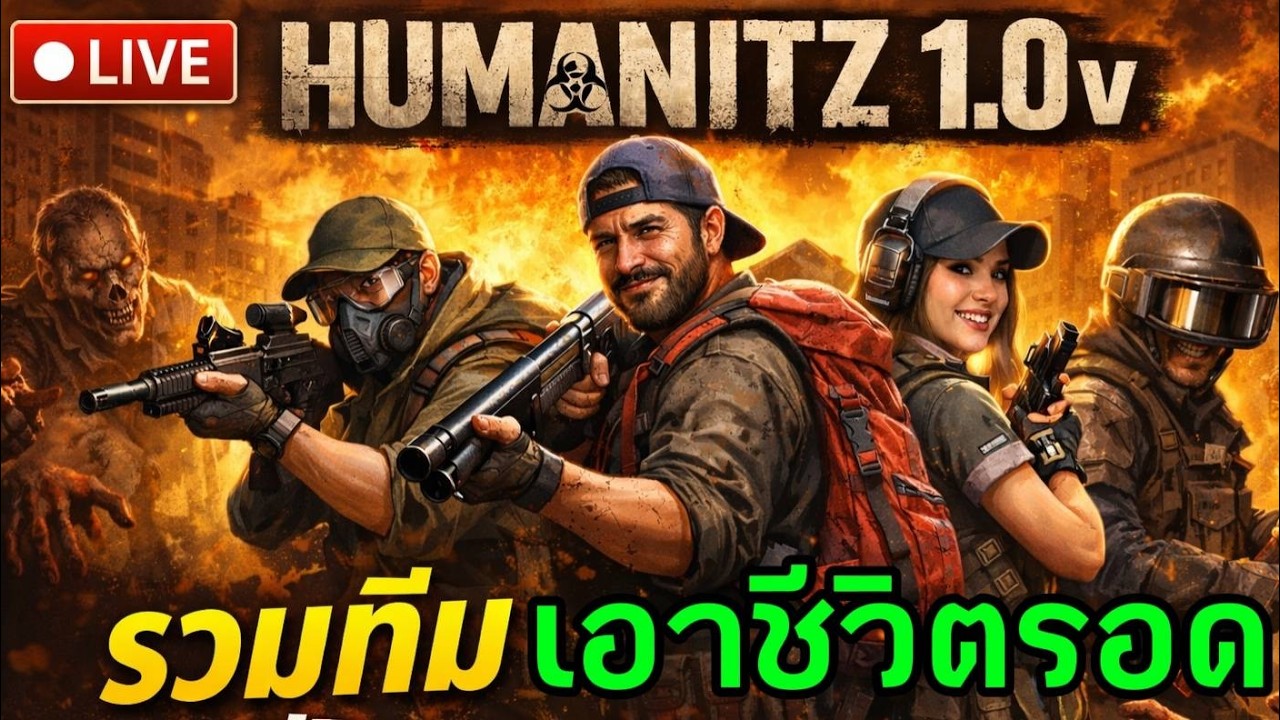 [LIVE] Humanitz 1.0v - รวมทีมเอาชีวิตรอด - Ep.1  #humanitz #zombie #survival