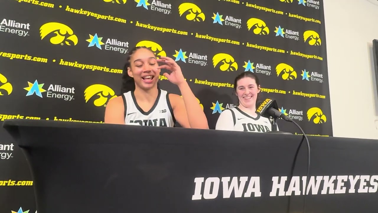 Hear from Hannah Stuelke, Ava Heiden after Iowa women’s basketball beats Michigan State